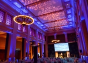 dramatic lighting and projection for bently reserve gala