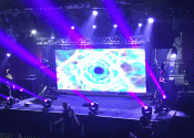Video Wall beting tested on stage at a music venue in San Francisco